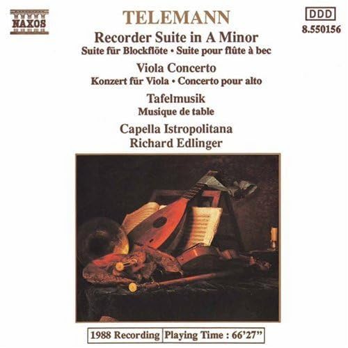 Telemann: Recorder Suite in A Minor; Viola Concerto; Tafelmusik - 6579