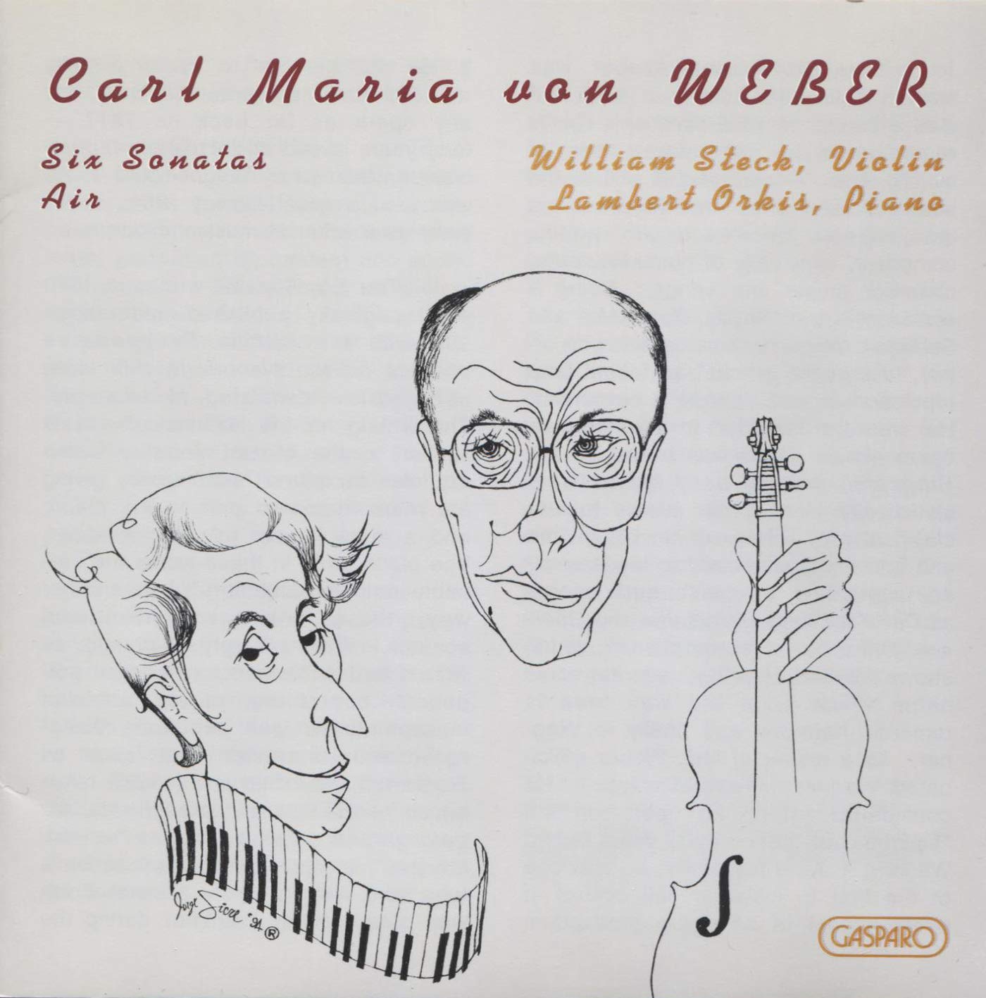 Carl Maria von Weber : Six Sonatas for Violin and Piano, Air - 7919