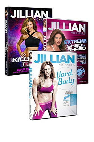 3 Pack Jillian Michaels Fitness DVD's Killer Body Extreme Shed And Shred Ripped In 30 - 596