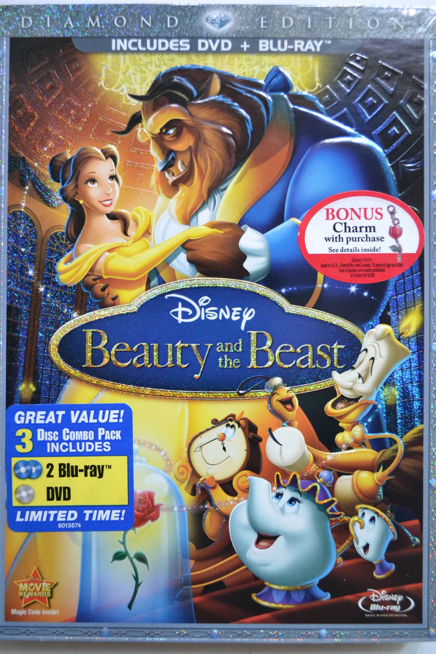 Beauty and the Beast (Three-Disc Diamond Edition Blu-ray/DVD Combo in DVD Packaging) - 6158